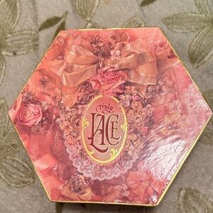 TRULY Hexagonal Pink and Gold Floral Box full of jewelry